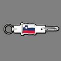 4mm Clip & Key Ring W/ Full Color Flag of Slovenia Key Tag